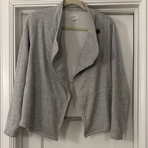 Lou & Grey Light Gray Open Front Jacket